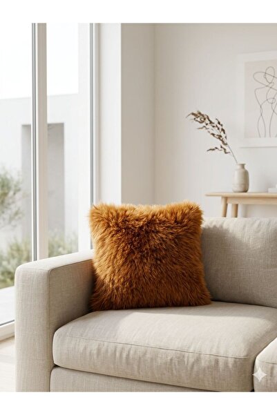 sevaradekor Plush Cushion Cover Furry Reversible Plush Pillow Lolita Plush Cu...