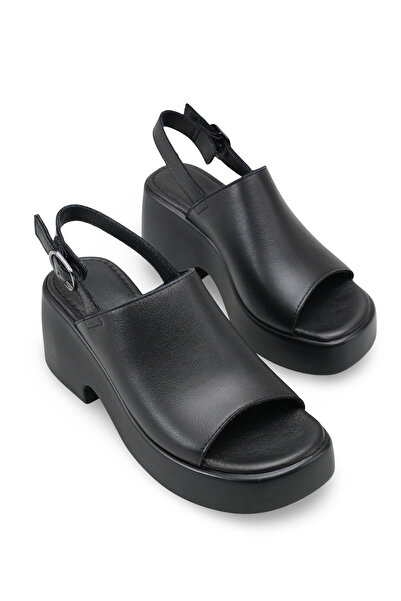 Solo Bag Pantofi de damă piele naturală cu detalii simple, talpă wedge perech...