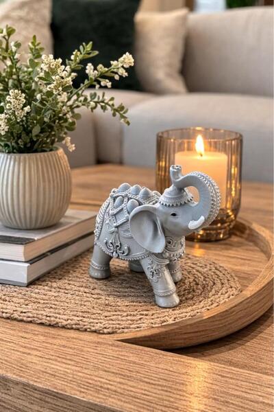 Hd Marketim Dekoratif Fil Biblo – Otantik Fil Heykeli Vitrin Süsü | Masa Üstü...