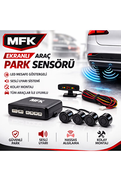 Mfk Ekranlı Araç Park Sensörü – LED Mesafe Göstergeli 4 Sensörlü Park Yardım ...