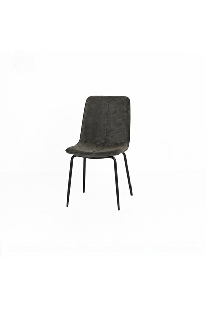 Arnohome Modern velvet dining chair with black metal legs
