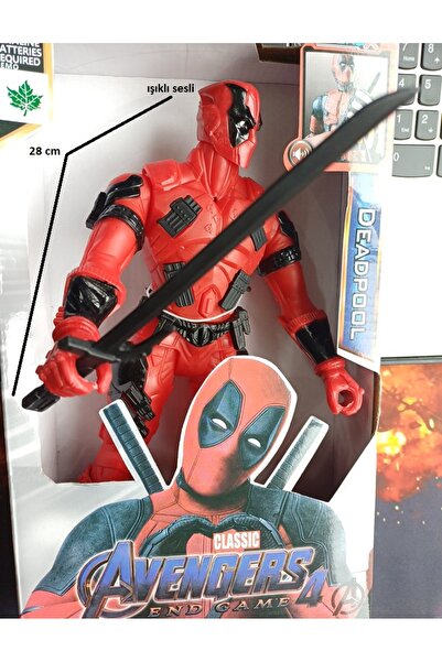 OYUNCAKSAHİLİ Deadpool Actıon Fıgure Işıklı Sesli Ninja ve Kılıç Karakter 28c...
