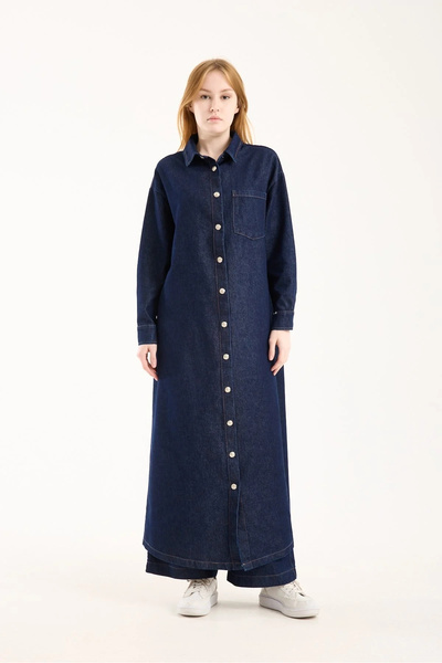 Invee Blue Ridge Jeans Shirt Dress 7191 Navy Blue