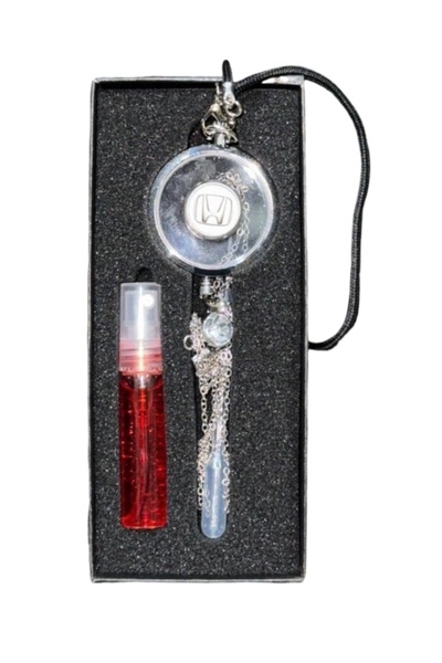 CAVAŞ sun hat Doldurulabilir Cam Hazneli Araç Parfümü Seti - Metalik Logolu A...