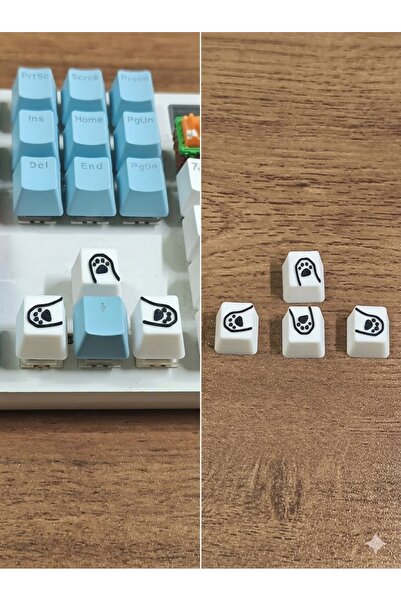LARİON Pati Figürlü 4'lü Oyuncu Klavye Tuş Takımı - Özel Tasarım Keycap Seti