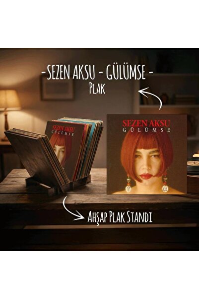Halk Kitabevi Sezen Aksu - Gülümse Plak ve Ahşap Plak Standı