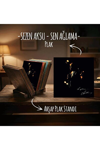 Halk Kitabevi Sezen Aksu - Sen Ağlama Plak ve Ahşap Plak Standı