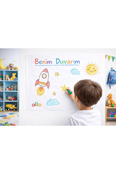 AHDTOPTAN Statik Tutunan Yaz-Sil Duvar Kağıdı 90x120 2li