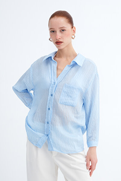 Addax Pocketed Striped Shirt G2163