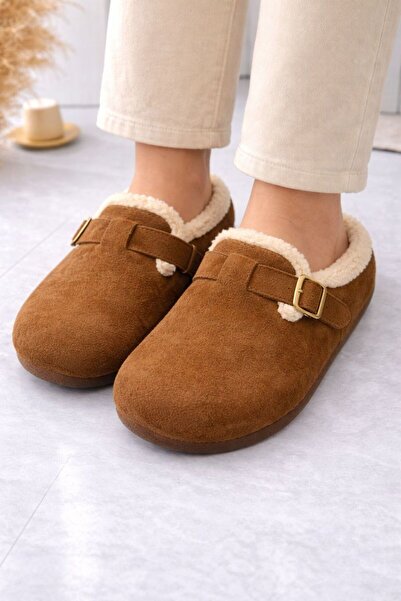 mothers dream Women’s Warm Fur Lined Buckle Slippers – Cozy Winter Indoor Clogs