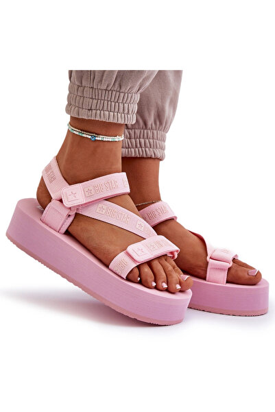 Big Star Shoes Sandale cu platformă pentru femei Big Star NN274A529 Roz 37