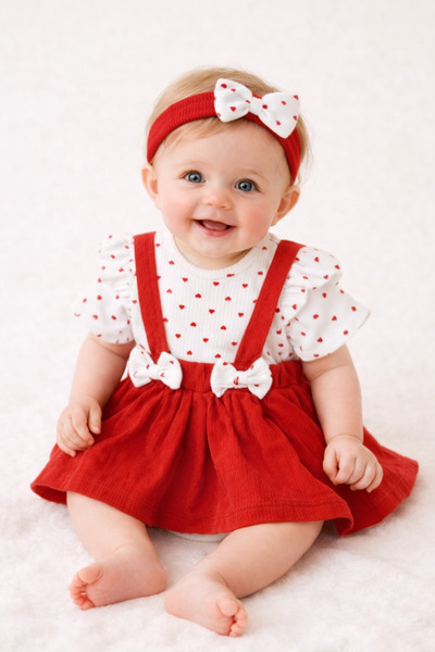 BYMURAT BABY ❤️   طقم ملابس فاخر للفتيات الصغيرات - قميص بأكمام قصيرة وطبعة ق...