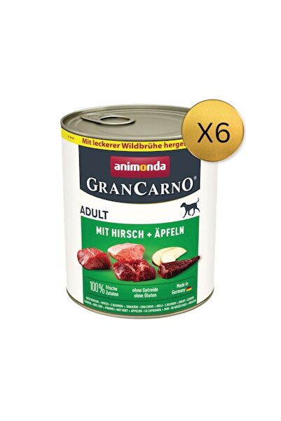Animonda Hrană umedă pentru câini adulți GranCarno, căprioară, măr, 6 bucăți ...