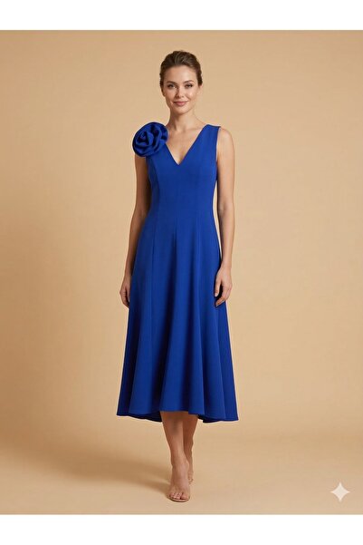 centilmen Fever Rose Detailed V-Neck Dress 16086