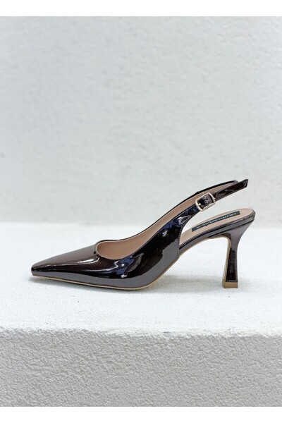 NUR KARACA 1136 Y-4001 Open Toe Back 8cm Stiletto Heel U Stiletto Shoes for W...