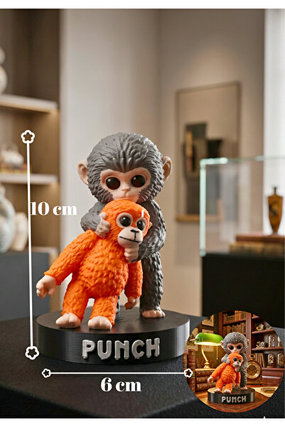 BRE HOME Sevimli Maymun Biblo 10 cm – Araç Torpido Dekoru Mini Figür –Punch T...