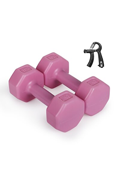 PS SPOR 2 x 2 KG Pembe Renk Dambıl Set ve Sayaçlanabilir ve Ayarlanabilir El ...