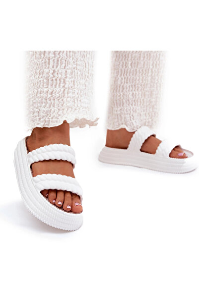 S.BARSKI Sandale cu platformă pentru femei, ușor, din spumă ZK51-001, alb, 36