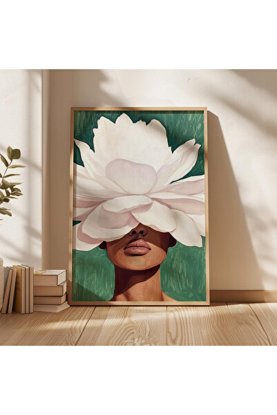 Tuba Decor Tablou cu o singură figură de femeie neagră, înrămată în lemn
