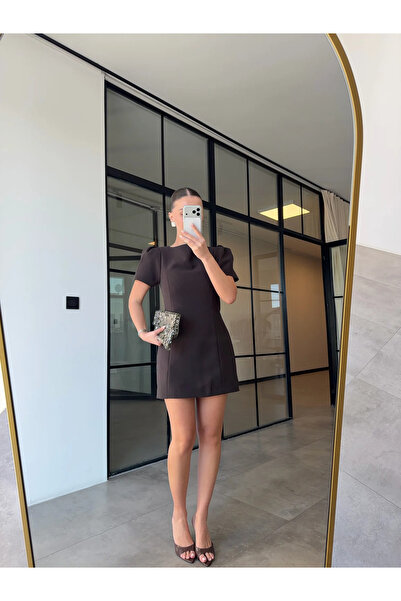 Miss Beyoğlu Γυναικείο Μίνι Φόρεμα με Μανίκια Μπαλόνι