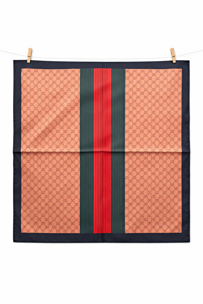 AGAPI Striped Patterned Satin Scarf 50X50 cm – Navy Blue Red Stylish Women's ...