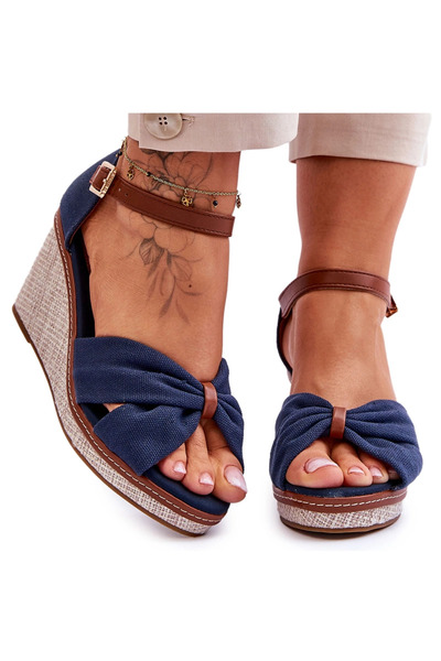 BOTO Women's Wedge Sandals navy blue Daphne 39