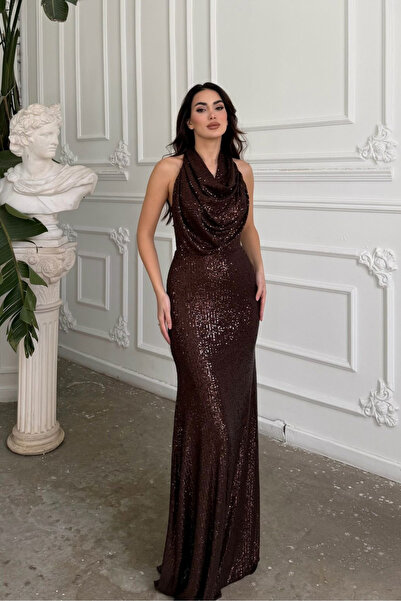 Sindimoda Berrak Payet İşleme Degaje Yaka Abiye 1089