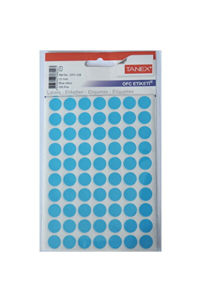 Tanex Color Adhesive Labels, D13 mm, 350 pcs/set, - blue
