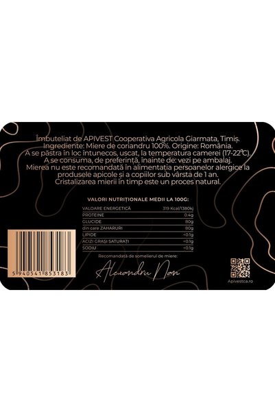 APIVEST Miere de Coriandru 450g