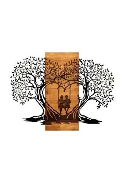 Studio Casa Decoratiune de perete Deco Art, Lemn si metal, 76 x 57.5 cm, Maro...