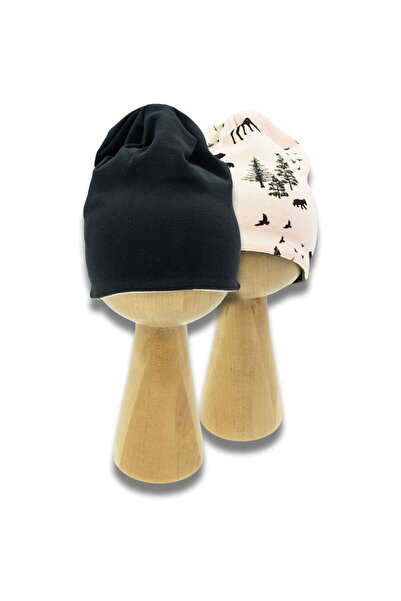 Nicol Căciulă cu două fețe pentru bebeluși Bambi gri bej, mărimea 80/86