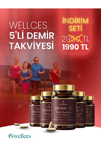 WELLCES Iron+C 60 Capsules 5-Pack Advantage Pack