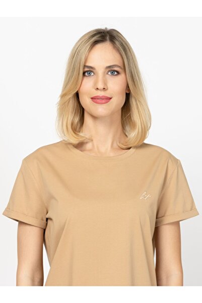 Heavy Tools Tricou cu mânecă scurtă pentru femei, MAWLA BEIGE M