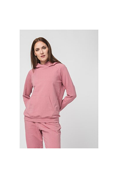 Pegas Women's Cotton Raglan Hoodie Pink-M