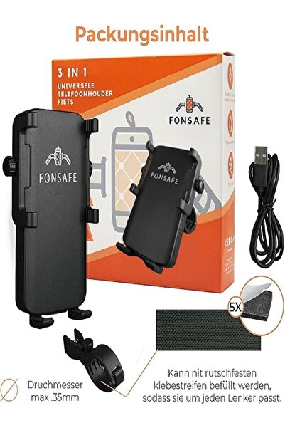 Fonsafe Suport de telefon Motocicleta/Bicicleta/Scuter/Trotineta cu Power Ban...
