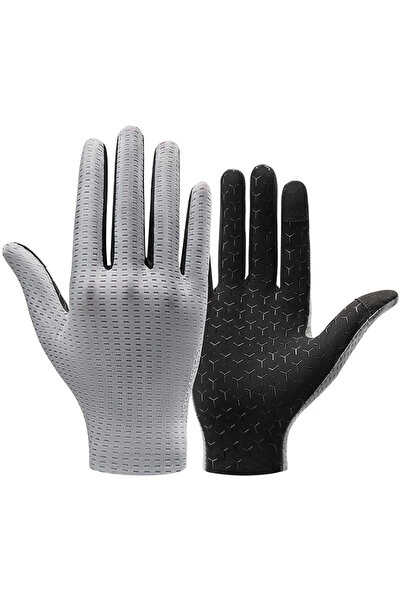 ROCKBROS Breathable Full Finger Cycling Gloves, Size: XXL - Gray