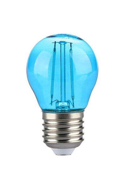 V-TAC Bec LED G45 E27 2W cu filament, lumină albastră
