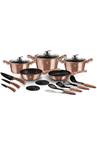 Berlinger Haus 17 piece pot set BH/6161 Metallic Line Rose Gold Edition