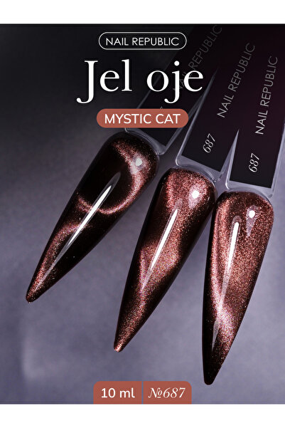 Nail Republic Kalıcı Oje Mystic Cat 687 (10 ml) – Kahverengi Manyetik Kedi Gö...