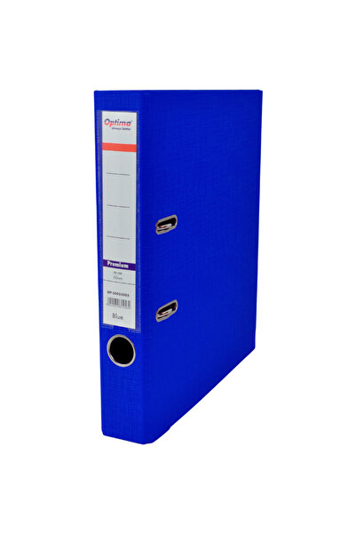 Optima A4 Binder, PP/PP, Metal Edge, 50 mm, Premium - Blue