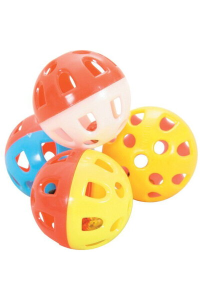 Zolux Cat Toys - Set of 4 Balls with Bells