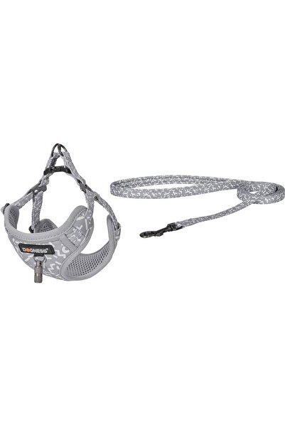 Dogness Set ham și lesă pentru câini (gri deschis)