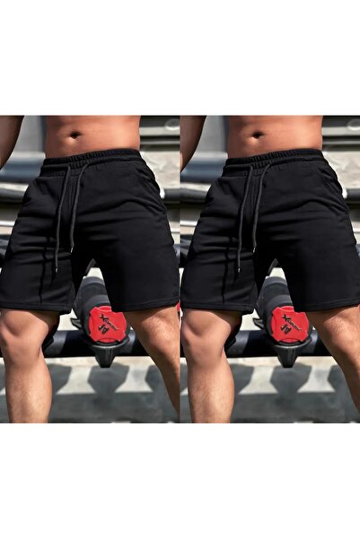 TORUK MAKTO Σετ 2 τεμαχίων Unisex Σορτς από χτενισμένο βαμβάκι σε κανονική, ά...