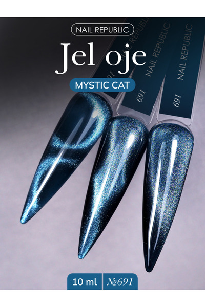 Nail Republic Kalıcı Oje Mystic Cat 691 (10 ml) – Açık Mavi Manyetik Kedi Göz...