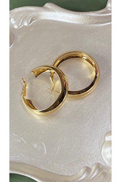 SELUVİA 3 cm Curved Oval Hoop Earrings for Women – Stainless Steel Daily Wear...