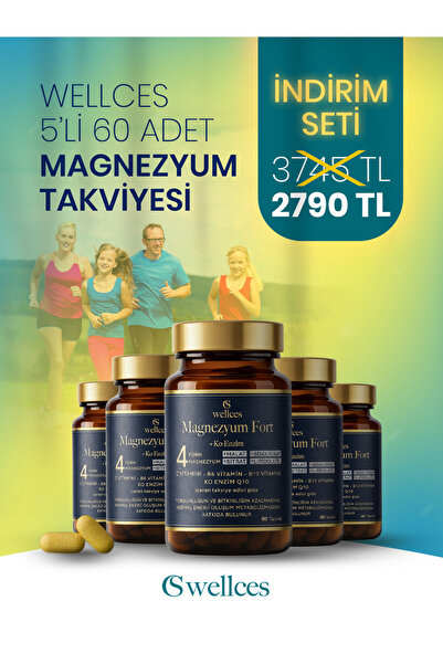 WELLCES MAGNEZYUM FORT 60 TABLET 5'Lİ AVANTAJ PAKETİ