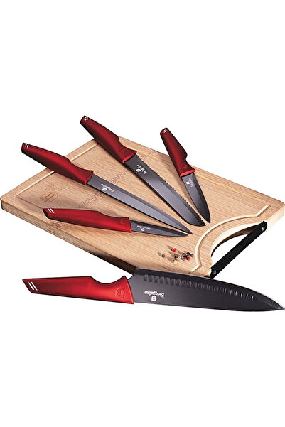 Berlinger Haus Set de cuțite, BH/2704, Tocător din bambus , 6 piese, Linie me...