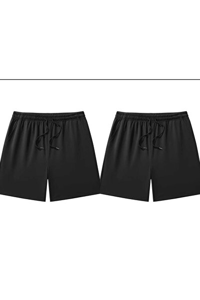 TORUK MAKTO Σετ 2 τεμαχίων Unisex Σορτς από χτενισμένο βαμβάκι σε κανονική, ά...