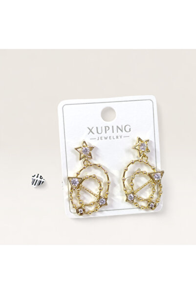 Güler Yüzlü Silver Xuping 3 cm Hanging Star Earrings Gold