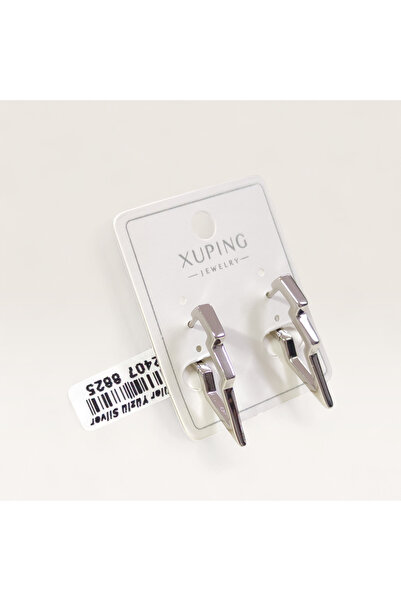 Güler Yüzlü Silver Xuping 22 mm Lightning Bolt Hoop Earrings White